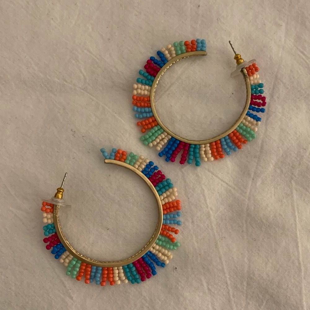 Rebecca Minkoff Beaded Hoop Earrings